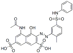 5-(acetylamino)-4-hydroxy-3-[[2-methyl-5-[(phenylamino)sulphonyl]phenyl]azo]naphthalene-2,7-disulphonic acid Structure