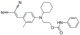 2-[N-cyclohexyl-4-(2,2-dicyanovinyl)-3-methylanilino]ethyl carbanilate Structure