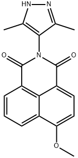 2-(3,5-dimethyl-1H-pyrazol-4-yl)-6-methoxy-1H-benz[de]isoquinoline-1,3(2H)-dione 结构式
