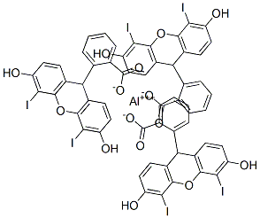 3′,6′-ジヒドロキシ-4′,5′-ジヨードスピロ[イソベンゾフラン-1(3H),9′-[9H]キサンテン]-3-オン/アルミニウム 化学構造式