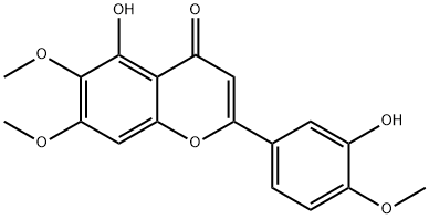 3',5-ジヒドロキシ-4',6,7-トリメトキシフラボン 化学構造式