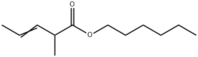 2-メチル-3-ペンテン酸ヘキシル 化学構造式