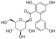 beta-D-Glucopyranose, 1-(3,3',5-trihydroxy(1,1'-biphenyl)-2-carboxylate) 结构式