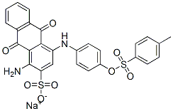 1-amino-9,10-dihydro-4-[4-[[(4-methylphenyl)sulphonyl]oxy]anilino]-9,10-dioxoanthracene-2-sulphonic acid, sodium salt 结构式