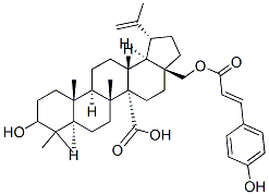 3-hydroxy-(28-4-coumaroyloxy)lup-20(29)-en-27-oic acid Structure