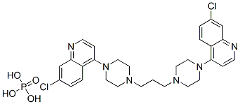 4,4'-(1,3-Propanediyldi-4,1-piperazinediyl)bis(7-chloroquinoline) phosphate 化学構造式