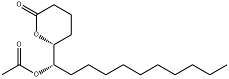 (5S,6R)-6-アセトキシ-5-ヒドロキシヘキサデカン酸ラクトン 化学構造式