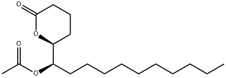 (6R)-6α-[(S)-1-Acetoxyundecyl]tetrahydro-2H-pyran-2-one 结构式