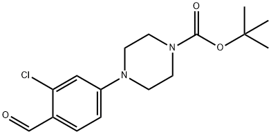 4-(3-Chloro-4-formyl-phenyl)-piperazine-1-carboxylic acid tert-butyl ester Structure