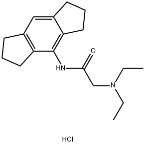 2-diethylamino-N-(1,2,3,5,6,7-hexahydro-s-indacen-4-yl)acetamide hydro chloride Struktur