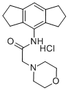 4-Morpholineacetamide, N-(1,2,3,5,6,7-hexahydro-s-indacen-4-yl)-, mono hydrochloride Struktur