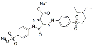 4-[[4-[[2-(diethylamino)ethyl]sulphonyl]phenyl]azo]-4,5-dihydro-5-oxo-1-(4-sulphophenyl)-1H-pyrazole-3-carboxylic acid, sodium salt Struktur