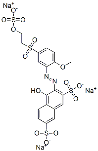 4-hydroxy-3-[[2-methoxy-5-[[2-(sulphooxy)ethyl]sulphonyl]phenyl]azo]naphthalene-2,7-disulphonic acid, sodium salt Struktur