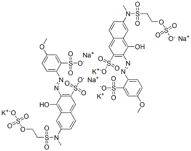 4-hydroxy-3-[(4-methoxy-2-sulphophenyl)azo]-6-[methyl[[2-(sulphooxy)ethyl]sulphonyl]amino]naphthalene-2-sulphonic acid, potassium sodium salt Struktur