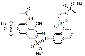 5-(acetamido)-4-hydroxy-3-[[8-[[2-(sulphooxy)ethyl]sulphonyl]-2-naphthyl]azo]naphthalene-2,7-disulphonic acid, sodium salt Struktur