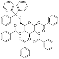 6-O-Trityl-1,2,3,4-tetra-O-benzoyl-β-D-glucopyranose Structure