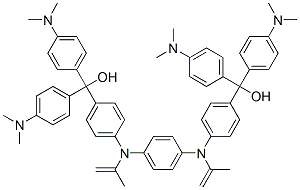 4,4'-[1,4-phenylenebis[methylene(ethylimino)]]bis[alpha,alpha-bis[4-(dimethylamino)phenyl]benzyl] alcohol Struktur