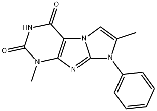 1,7-ジメチル-8-フェニル-1H-イミダゾ[2,1-f]プリン-2,4(3H,8H)-ジオン 化学構造式