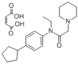 1-Piperidineacetamide, N-(4-cyclopentylphenyl)-N-ethyl-, (Z)-2-butened ioate (1:1) Struktur