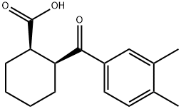 CIS-2-(3,4-ジメチルベンゾイル)シクロヘキサン-1-カルボン酸 化学構造式
