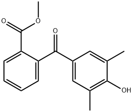 2-(4-ヒドロキシ-3,5-ジメチルベンゾイル)安息香酸メチル 化学構造式