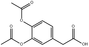 3,4-ビス(アセチルオキシ)ベンゼン酢酸 化学構造式