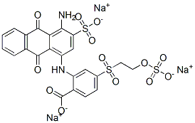 2-[(4-アミノ-9,10-ジヒドロ-9,10-ジオキソ-3-スルホアントラセン)-1-イルアミノ]-4-[[2-(スルホオキシ)エチル]スルホニル]安息香酸/ナトリウム,(1:x) 化学構造式
