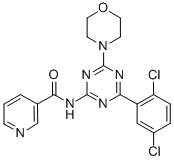 3-Pyridinecarboxamide, N-(4-(2,5-dichlorophenyl)-6-(4-morpholinyl)-1,3 ,5-triazin-2-yl)- 结构式