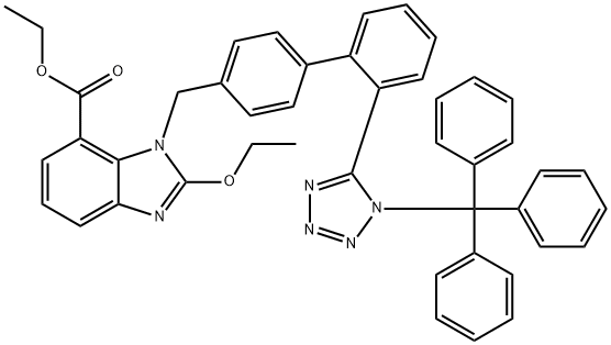 三苯甲基坎地沙坦乙酯, 856414-35-2, 结构式