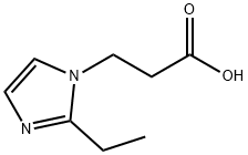 3-(2-エチル-1H-イミダゾール-1-イル)プロパン酸 化学構造式