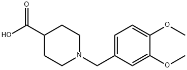 1-(3,4-二甲氧基苄基)哌啶-4-羧酸 结构式