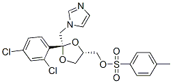 cis-2-(2,4-dichlorophenyl)-2-(1H-imidazol-1-ylmethyl)-1,3-dioxolan-4-ylmethyl toluene-p-sulphonate,85650-50-6,结构式