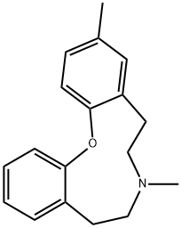 6,7,8,9-テトラヒドロ-3,7-ジメチル-5H-ジベンゾ[b,i][1,6]オキサゼシン 化学構造式