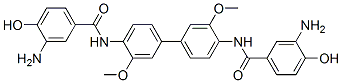 N,N'-(3,3'-dimethoxy[1,1'-biphenyl]-4,4'-diyl)bis[3-amino-4-hydroxybenzamide] 结构式