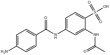2-acetamido-4-[(4-aminobenzoyl)amino]benzenesulphonamide 结构式