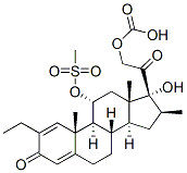 21-[(エトキシカルボニル)オキシ]-17-ヒドロキシ-16β-メチル-11α-[(メチルスルホニル)オキシ]プレグナ-1,4-ジエン-3,20-ジオン 化学構造式