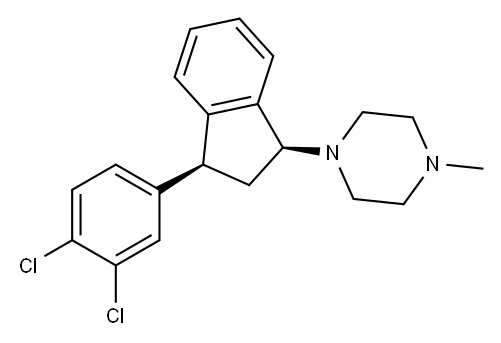 (3-(3,4-dichlorophenyl)indan-1-yl)-4-methylpiperazine,85663-20-3,结构式