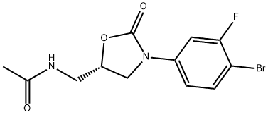 (5S)-N-[3-(4-溴-3-氟苯基)-2-氧代-5-恶唑烷基甲基]乙酰胺,856677-05-9,结构式