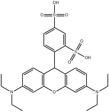 4-[3,6-bis(diethylamino)-9H-xanthen-9-yl]benzene-1,3-disulphonic acid 结构式