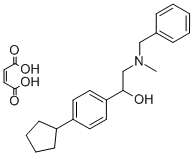 4-Cyclopentyl-alpha-((methyl(phenylmethyl)amino)methyl)benzenemethanol  hydrogen maleate Struktur