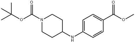 TERT-BUTYL 4-(4-(METHOXYCARBONYL)PHENYLAMINO)PIPERIDINE-1-CARBOXYLATE Struktur