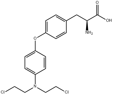 2-amino-3-[4-[4-[bis(2-chloroethyl)amino]phenoxy]phenyl]propanoic acid, 857-95-4, 结构式