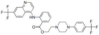 2-[4-(alpha,alpha,alpha-trifluoro-p-tolyl)-1-piperazinyl]ethyl o-[[7-(trifluoromethyl)-4-quinolyl]amino]benzoate Struktur