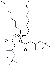dioctylbis(3,5,5-trimethylhexanoyloxy)stannane Struktur