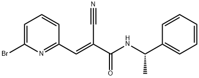 (2E)-3-(6-溴-2-吡啶基)-2-氰基-N-[(1S)-1-苯基乙基]-2-丙烯酰胺,857064-38-1,结构式