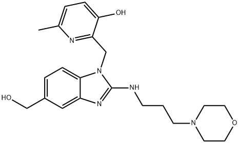 2 - ((5-(羟甲基)-2 - ((3-吗啉代丙基)氨基)-1H-苯并[D]咪唑-1-基)甲基), 857067-39-1, 结构式