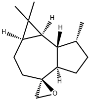 (1aR,4S,4aβ,7aα,7bβ)-デカヒドロ-1,1,7β-トリメチルスピロ[4H-シクロプロパ[e]アズレン-4,2'-オキシラン] 化学構造式