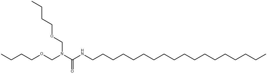 1,1-bis(butoxymethyl)-3-octadecylurea Struktur