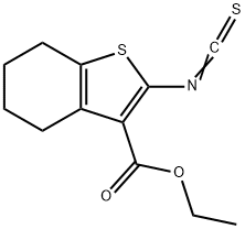 2-イソチオシアナト-4,5,6,7-テトラヒドロ-1-ベンゾチオフェン-3-カルボン酸エチル 化学構造式