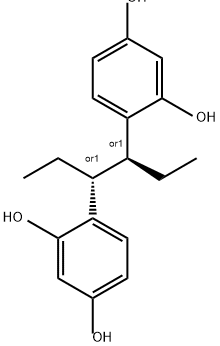 4,4'-(1,2-ジエチルエチレン)ジレゾルシノール 化学構造式